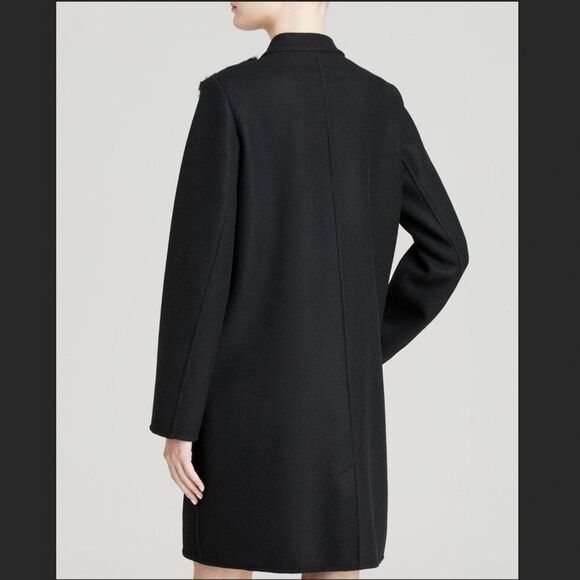 Vince Black Wool Rabbit Fur Paneled Coat XS Classic Contemporary ASO Kardashian - Picture 4 of 13